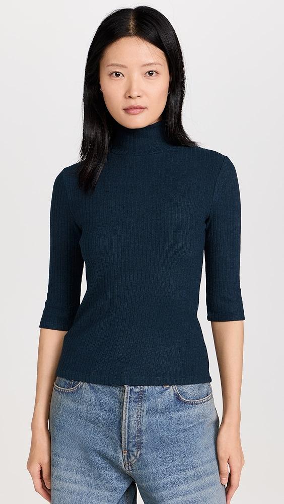 Vince Rib 3/4 Sleeve Turtleneck | Shopbop Product Image