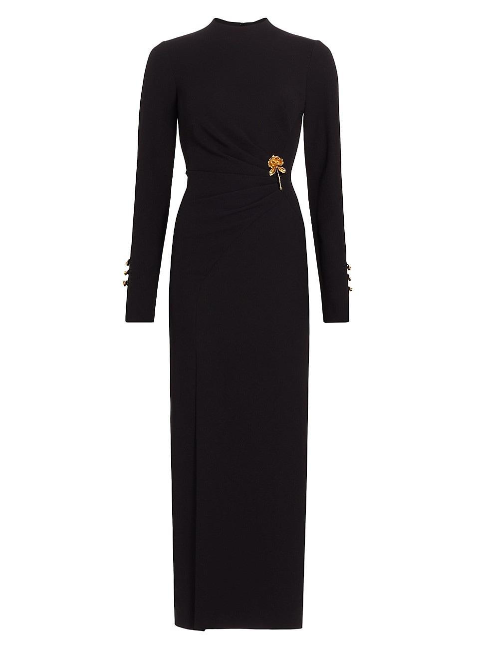 Lela Rose Rose Detail Long Sleeve Sheath Dress Product Image