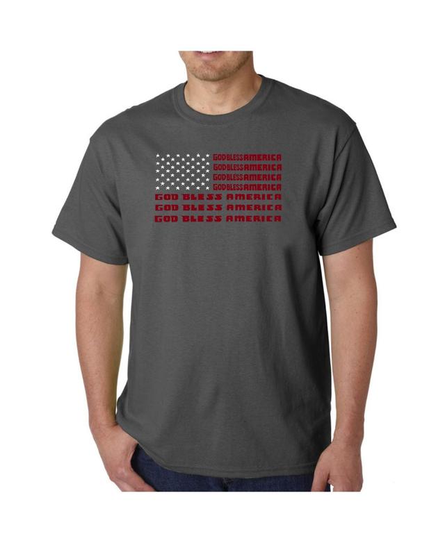 La Pop Art Mens God Bless America Word Art T-Shirt Product Image