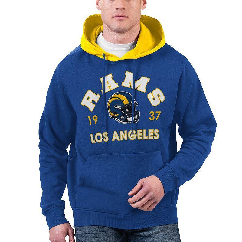 Mens G-III Sports by Carl Banks Royal Los Angeles Rams Colorblock Pullover Hoodie Product Image