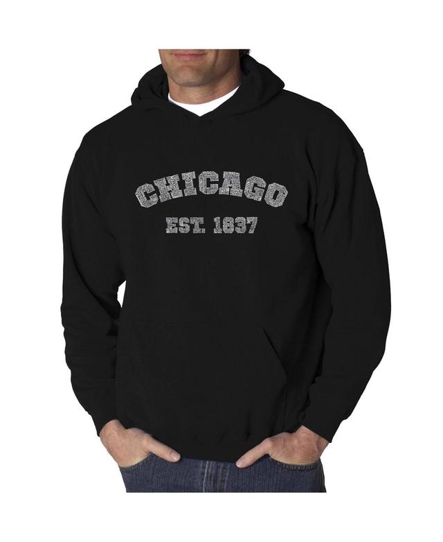 La Pop Art Mens Word Art Hooded Sweatshirt - Chicago 1837 Product Image