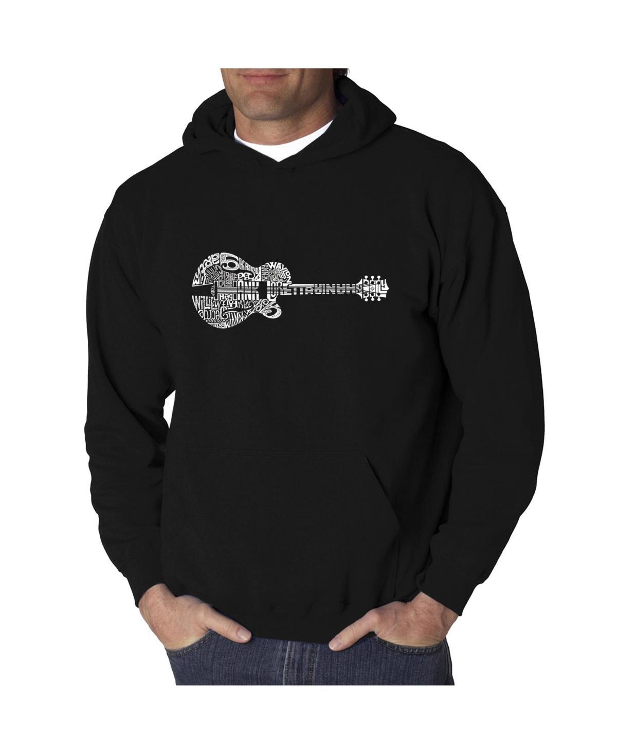 La Pop Art Mens Word Art Hooded Sweatshirt - Country Guitar Product Image