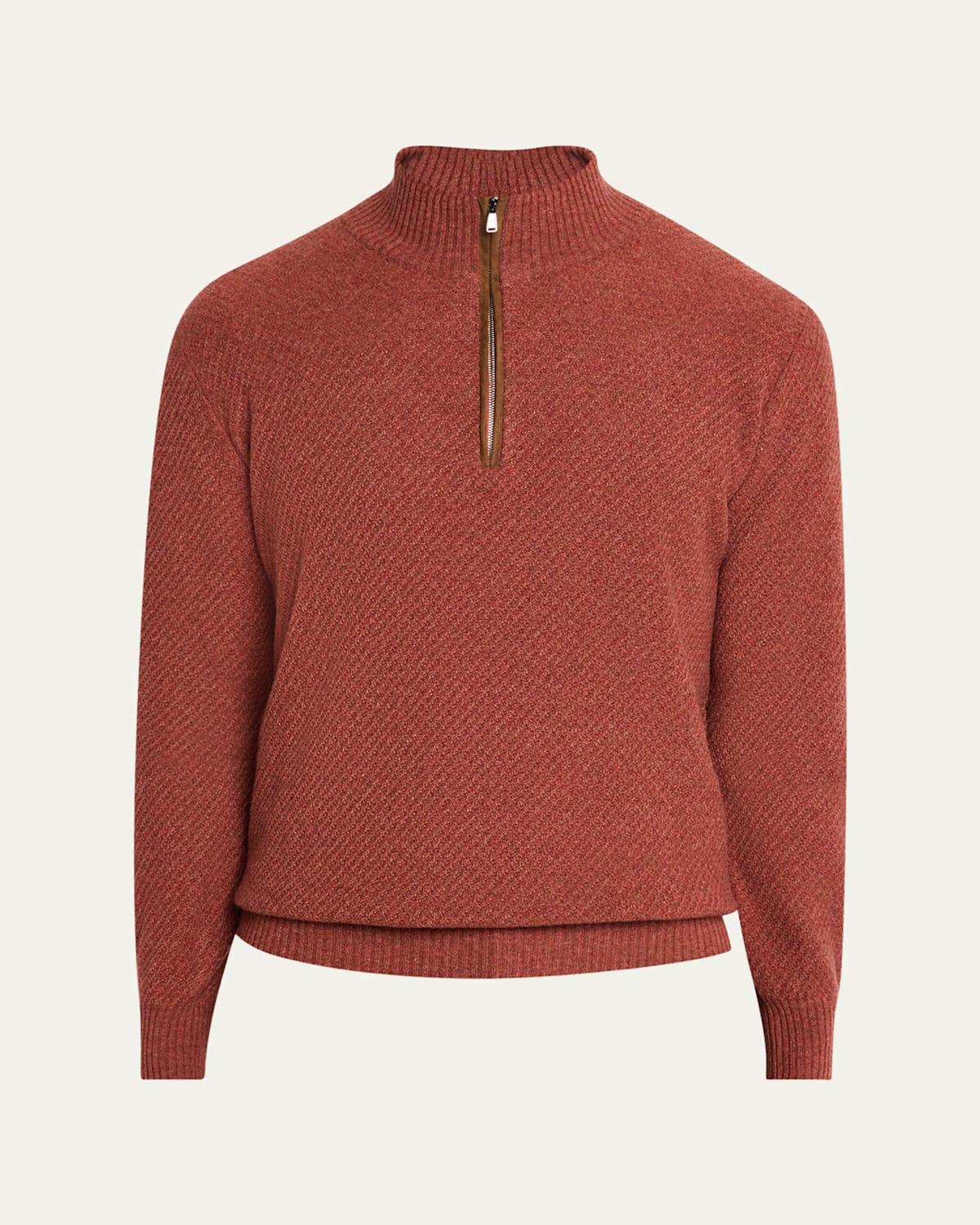 Mens Cashmere Half-Zip Sweater Product Image