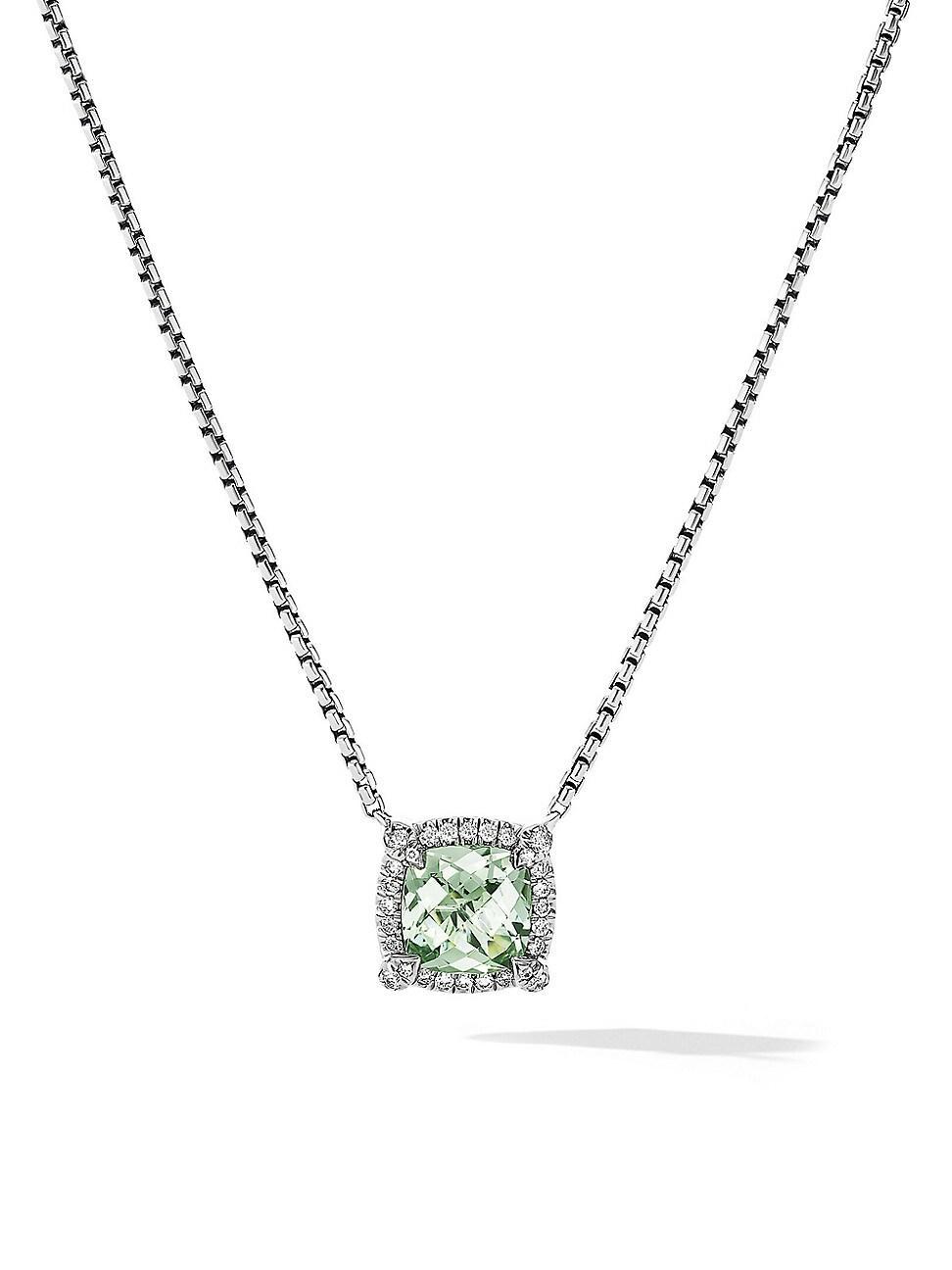 Womens Petite Chatelaine Pav Bezel Pendant Necklace with Diamonds Product Image