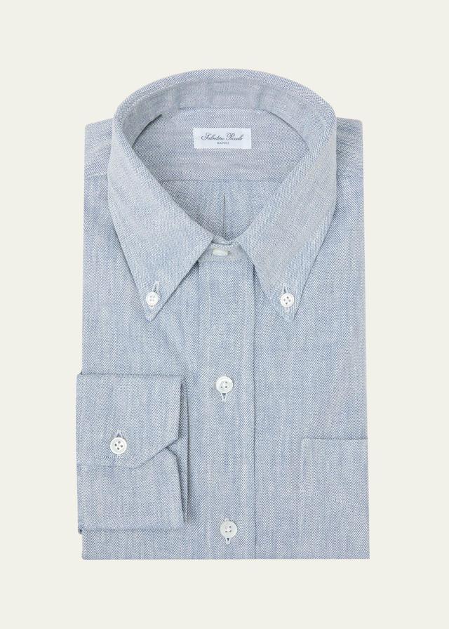 Mens Micro-Herringbone Sport Shirt Product Image