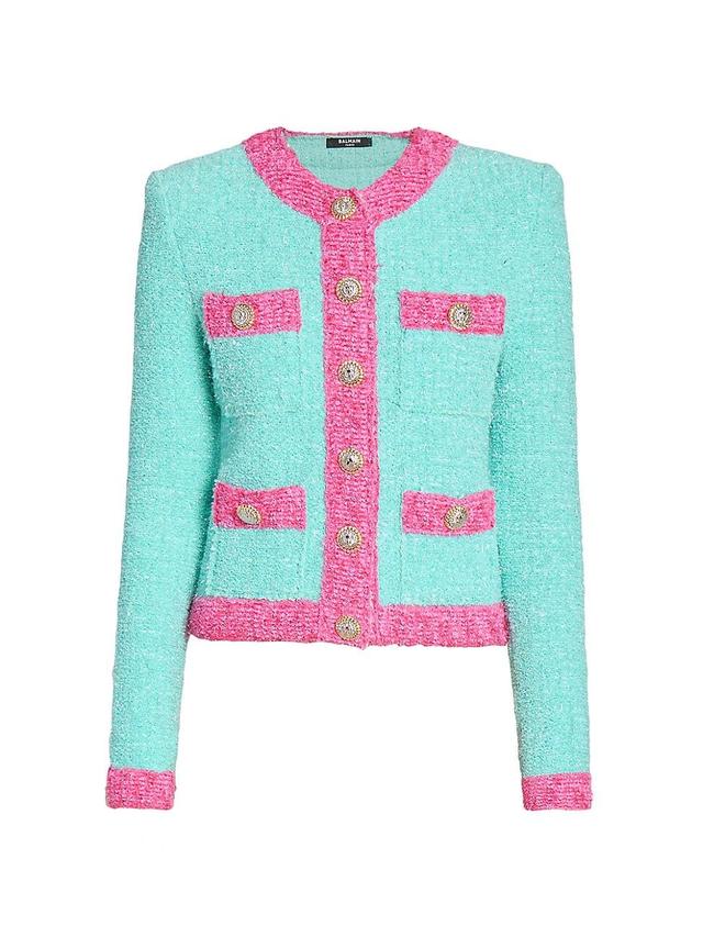 Womens Tipped Button Patch Pocket Cardigan Product Image