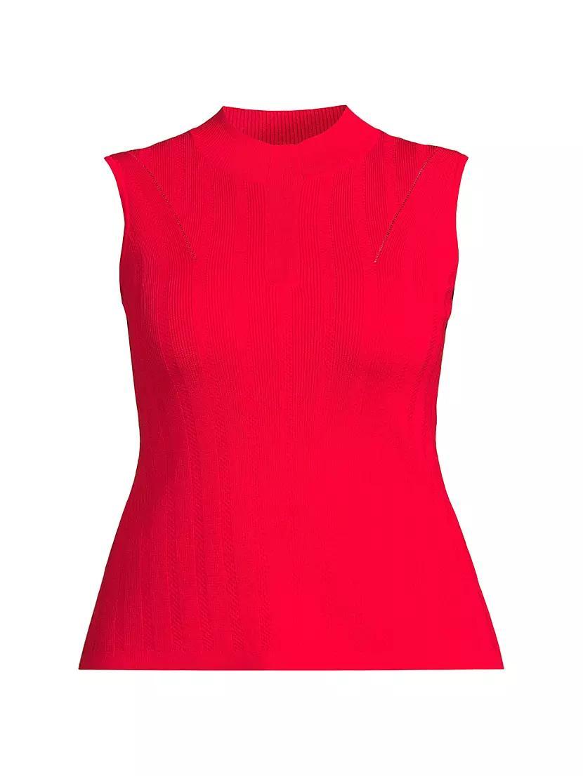 Rib-Knit Sleeveless Top Product Image