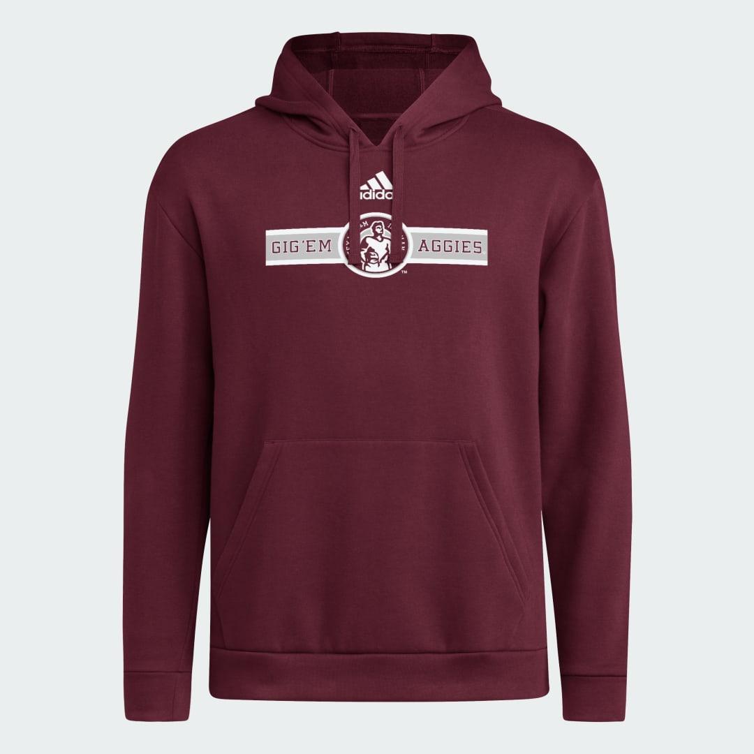 adidas Texas A&M Aggies Fleece Hooded Sweatshirt Team Maroon XL Mens Product Image