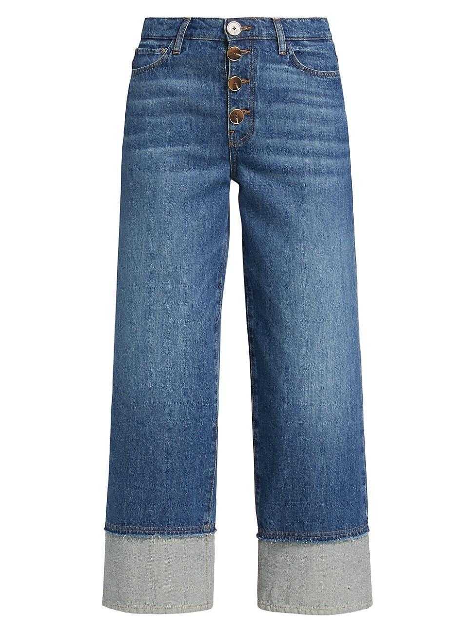 Womens Simona Cuffed Straight-Leg Jeans Product Image