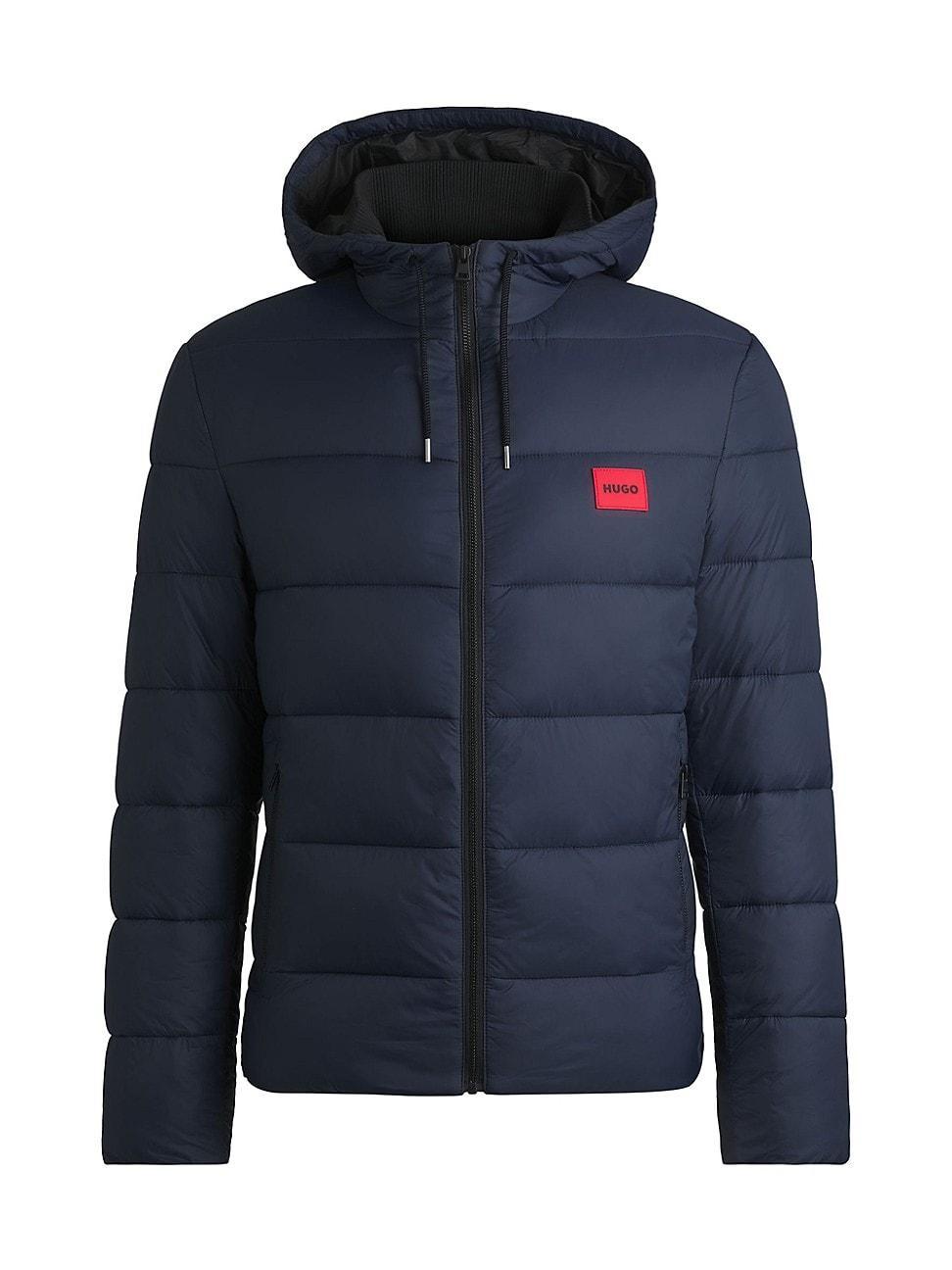 Mens Slim-Fit Water-Repellent Puffer Jacket with Logo Trim Product Image