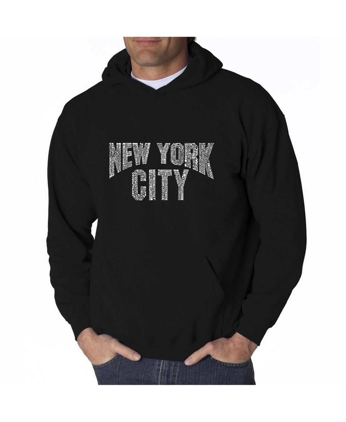 La Pop Art Mens Word Art Hoodie - New York City Neighborhoods Product Image