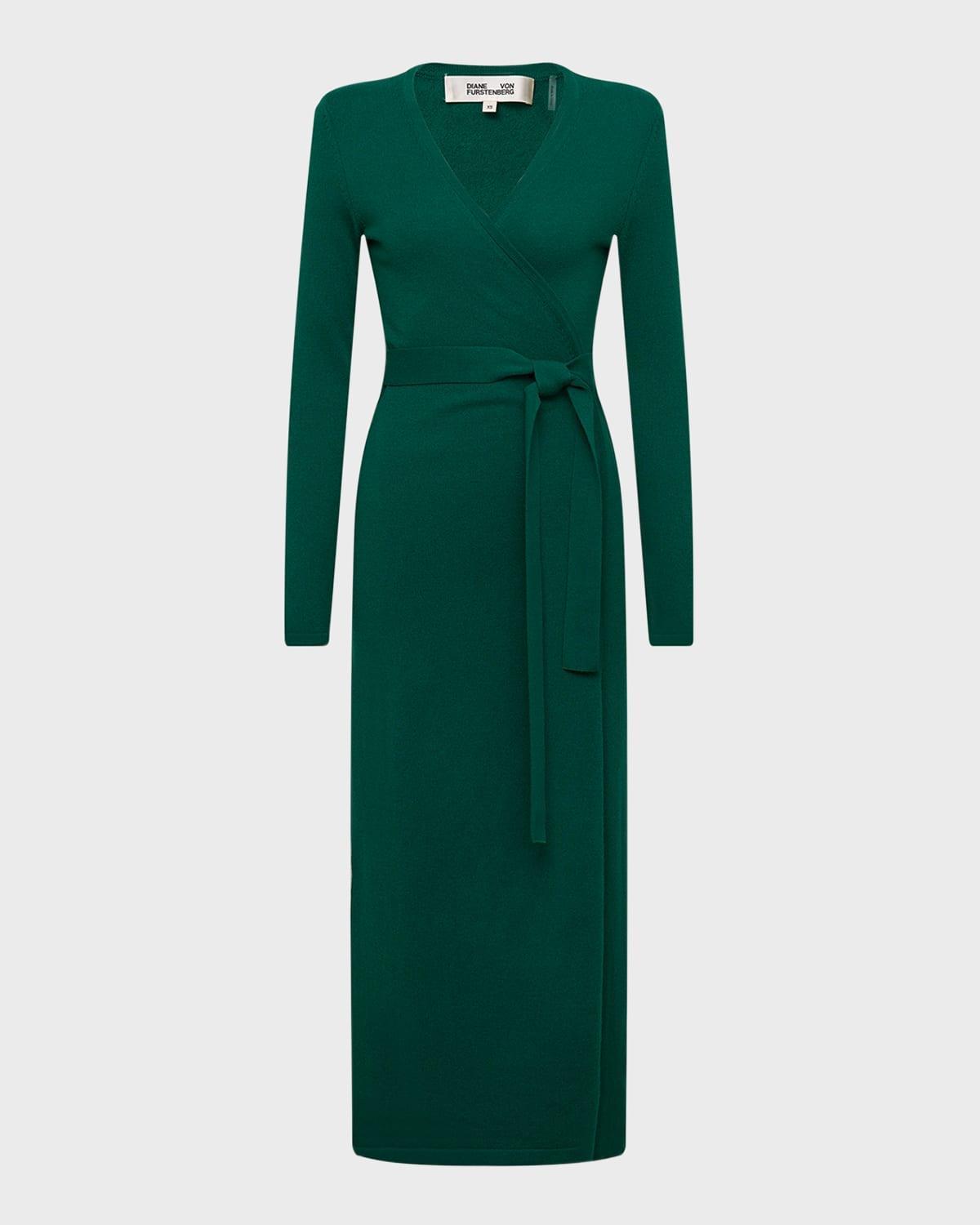 Astrid Wool-Cashmere Midi Wrap Dress Product Image