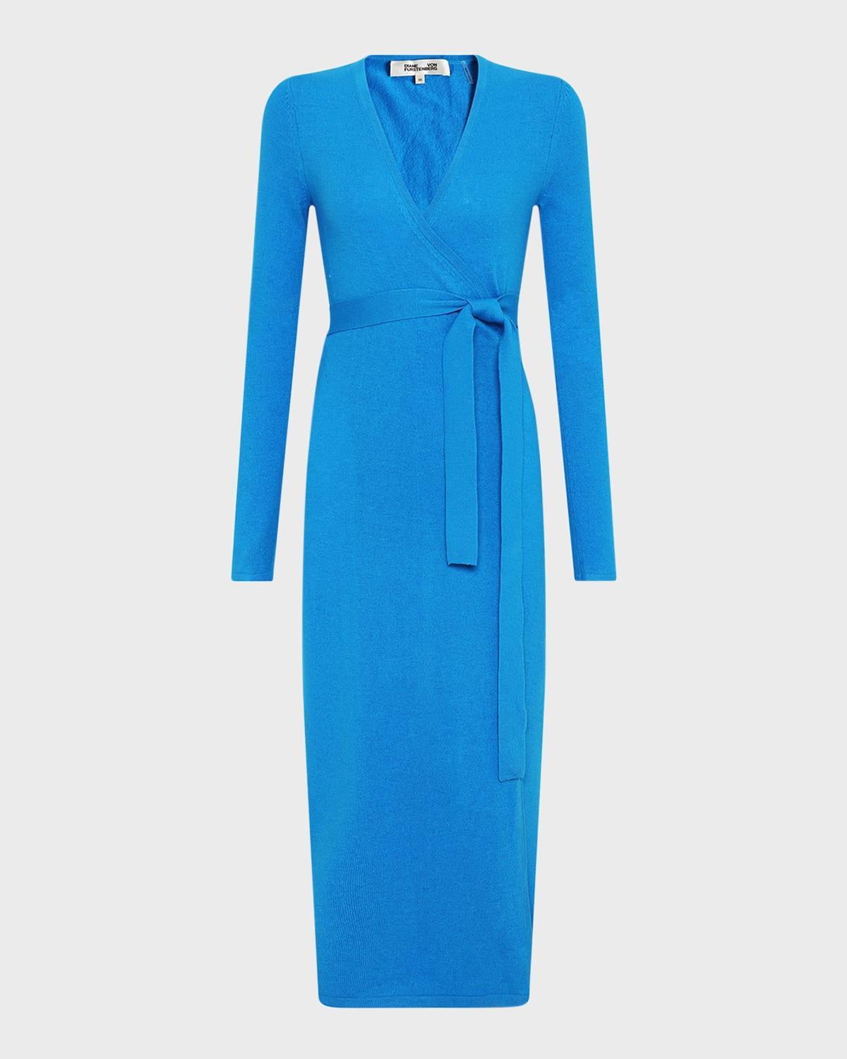 Astrid Wool-Cashmere Midi Wrap Dress Product Image