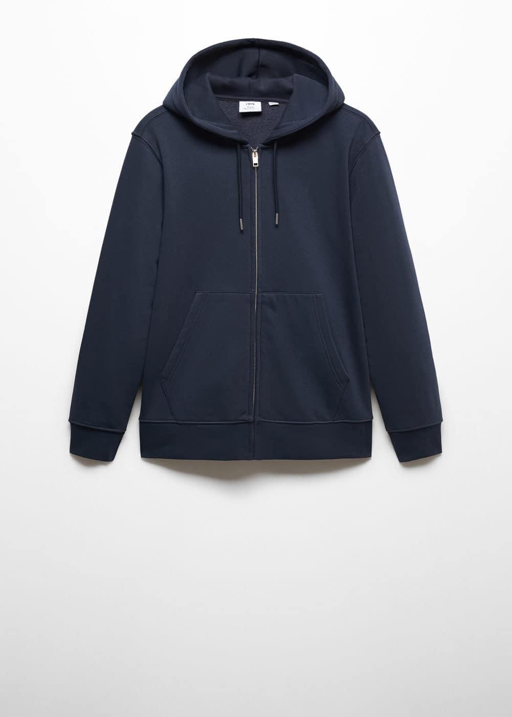 MANGO MAN - Cotton zip-up hoodie navyMen Product Image