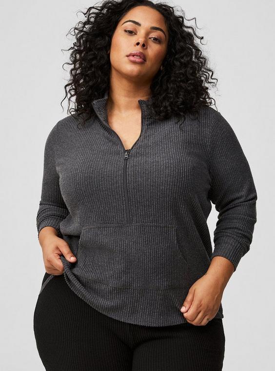 Heavy Hacci Rib Half Zip Lounge Pullover Product Image