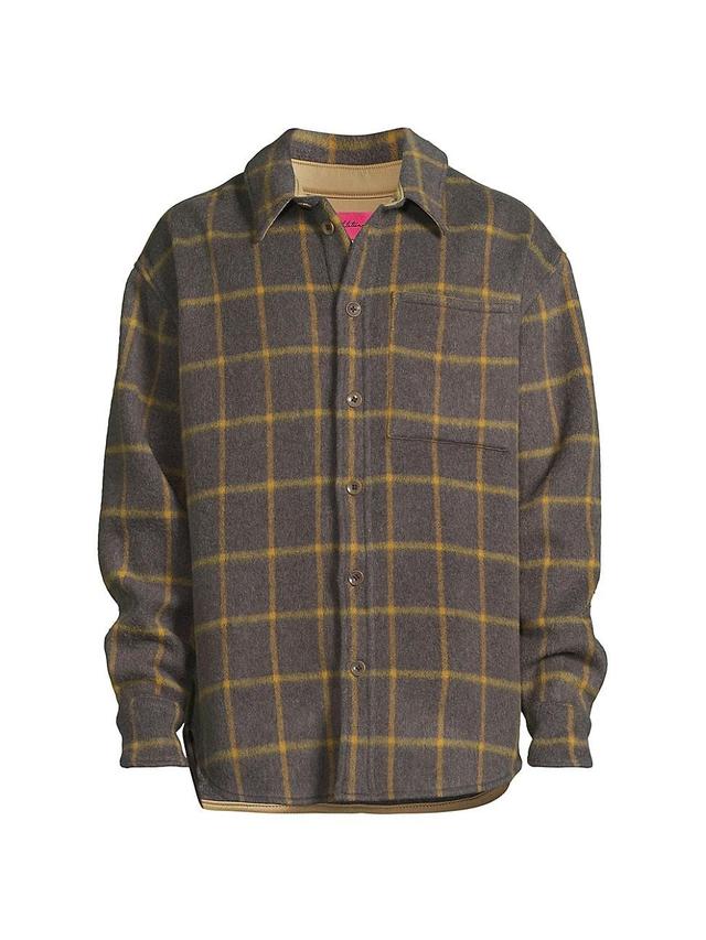 Mens Check Brushed Wool Overshirt Product Image