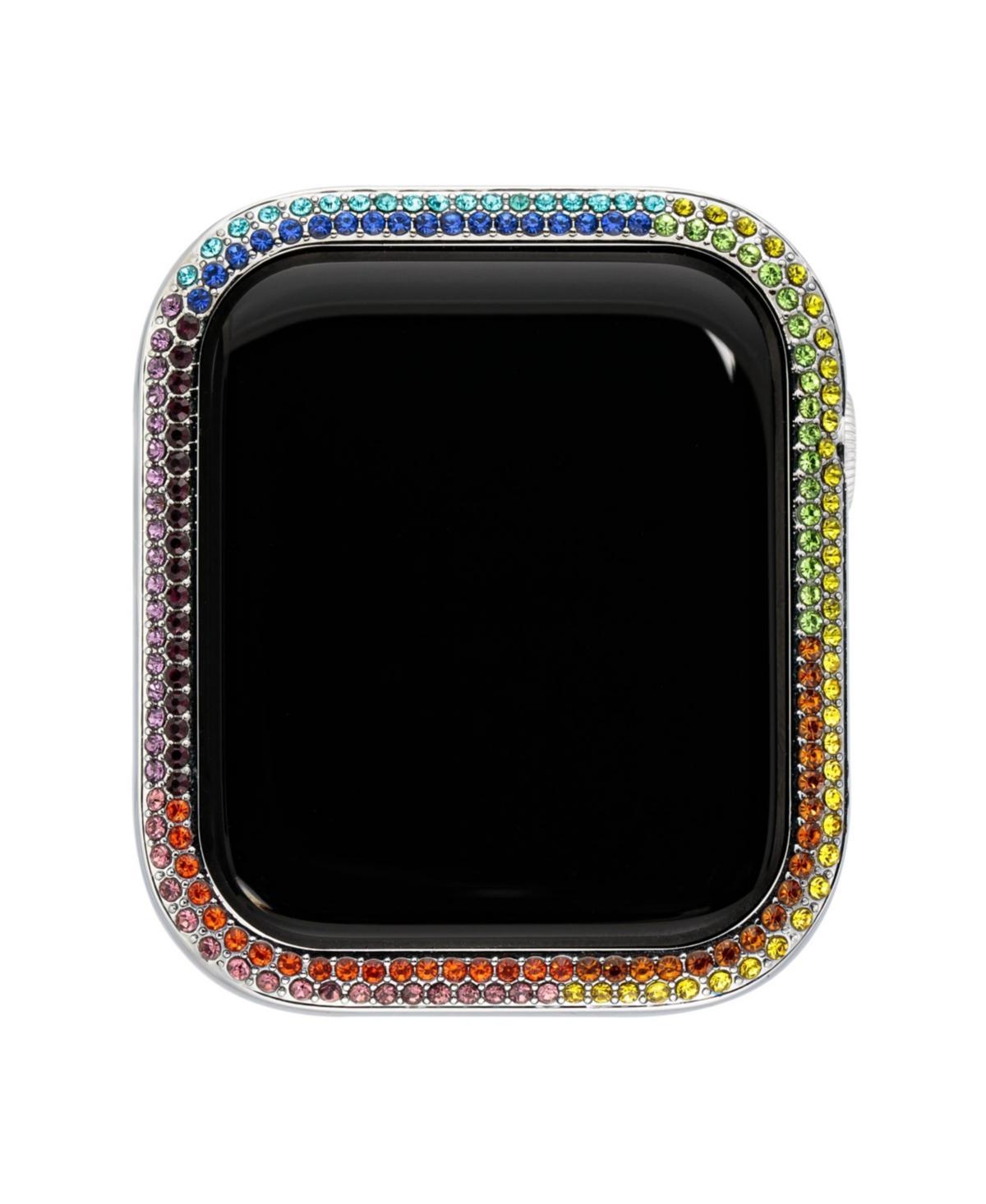 Steve Madden Womens Mixed Metal Apple Watch Bumper Accented with Rainbow Crystals Product Image