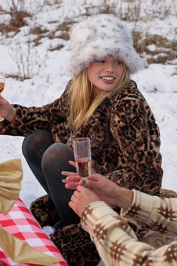 Fluffy Faux Fur Bucket Hat Womens at Urban Outfitters Product Image