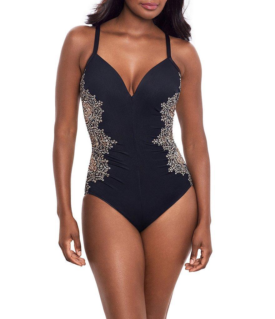 Miraclesuit Cappadocia Temptation V-Neck Criss-Cross Back Underwire One Piece Swimsuit Product Image