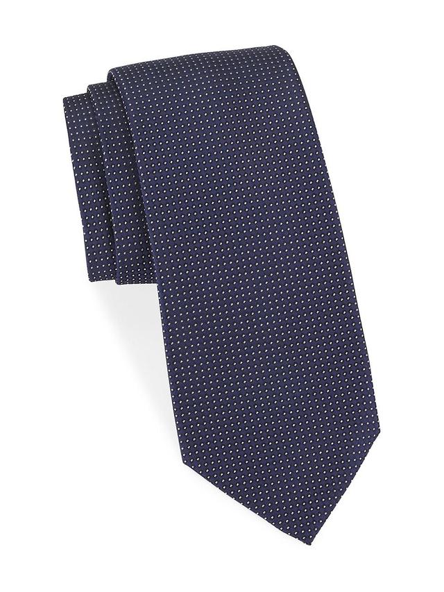 Mens Micro-Dot Print Silk Tie Product Image