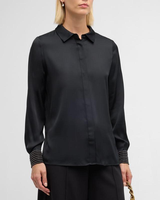 Havana Chain-Trim Silk Blouse Product Image