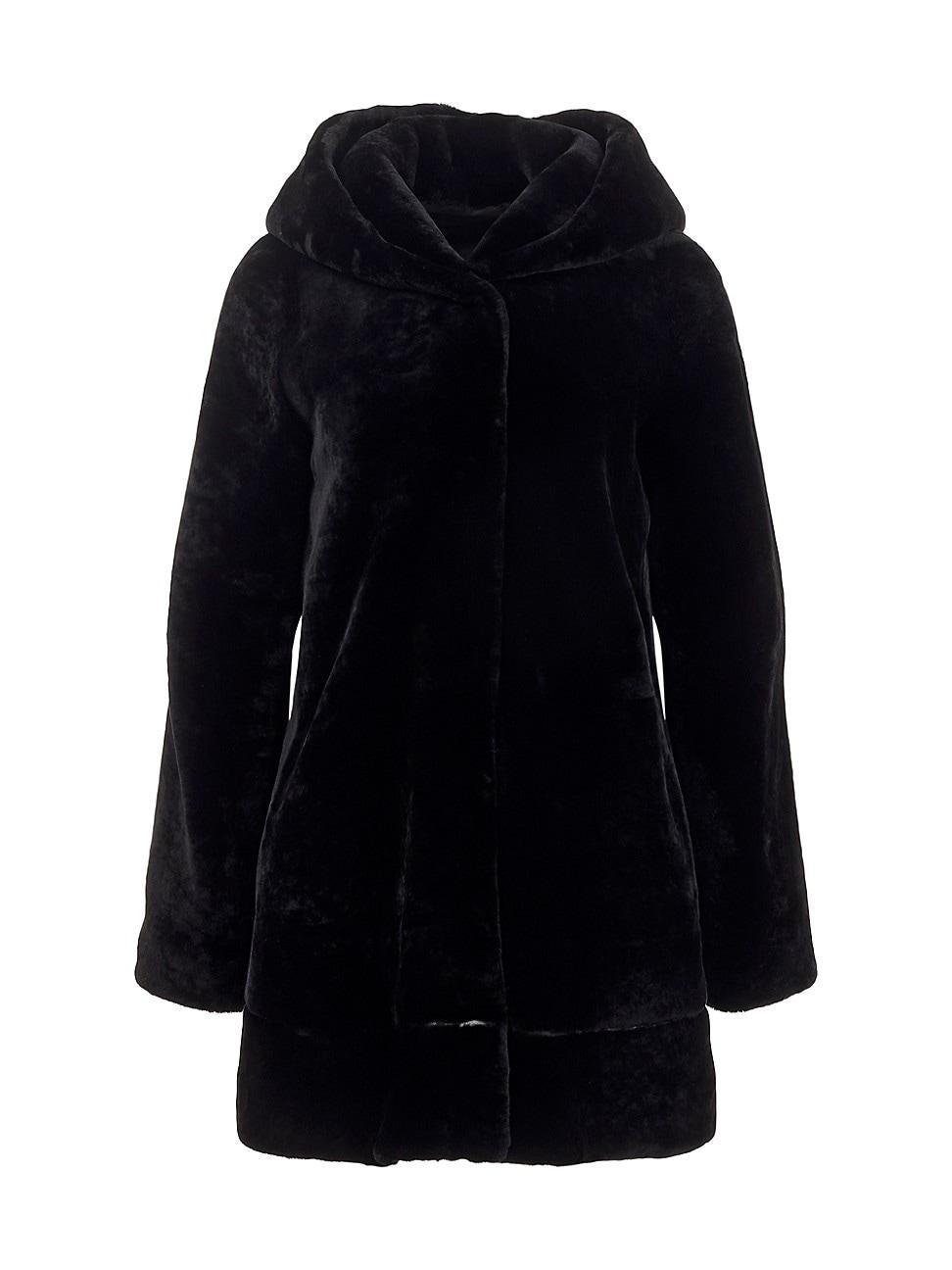 Womens Reversible Shearling Lamb Parka Jacket Product Image