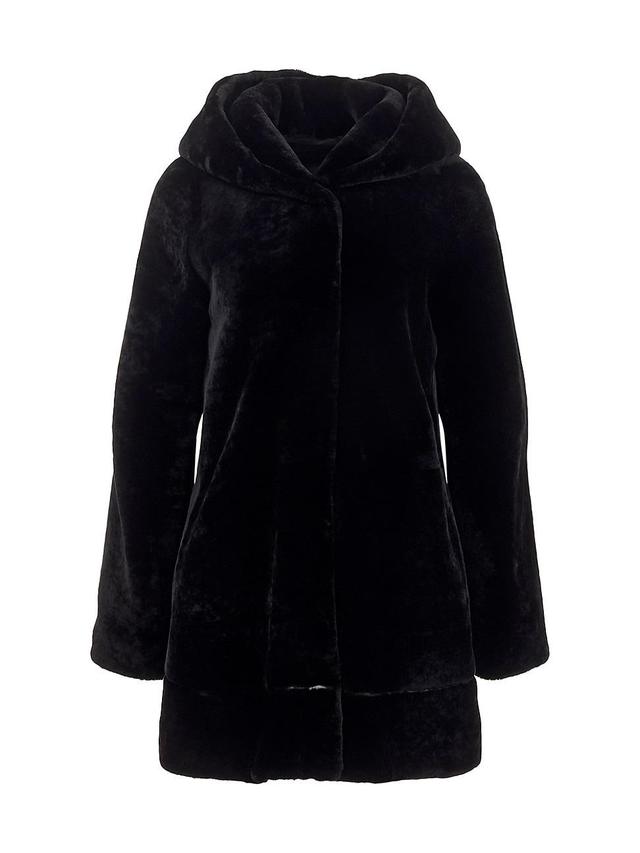 Womens Reversible Shearling Lamb Parka Jacket Product Image