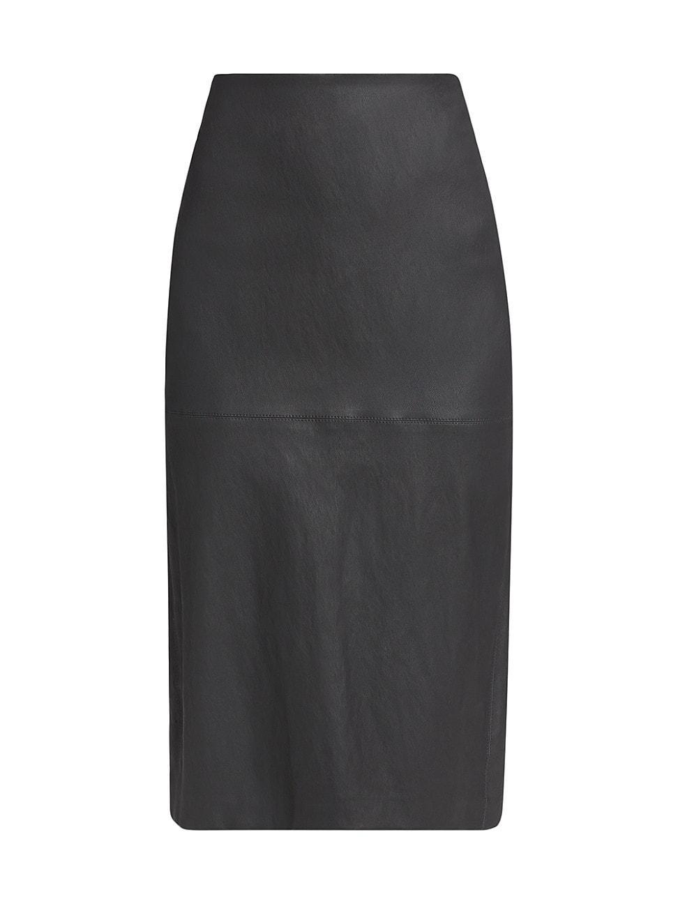 Womens Lola Leather Midi-Skirt Product Image