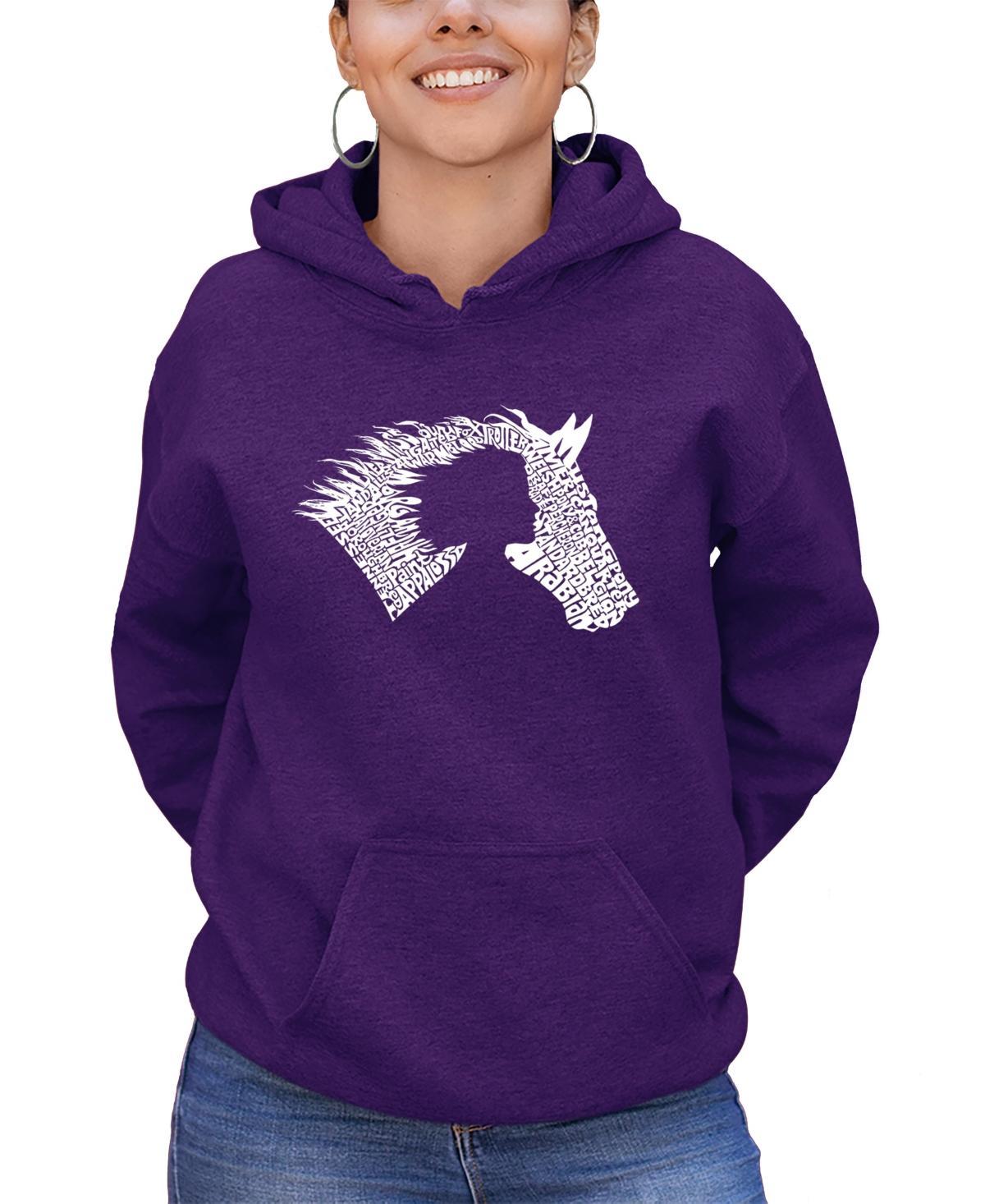 La Pop Art Womens Word Art Girl Horse Hooded Sweatshirt Product Image