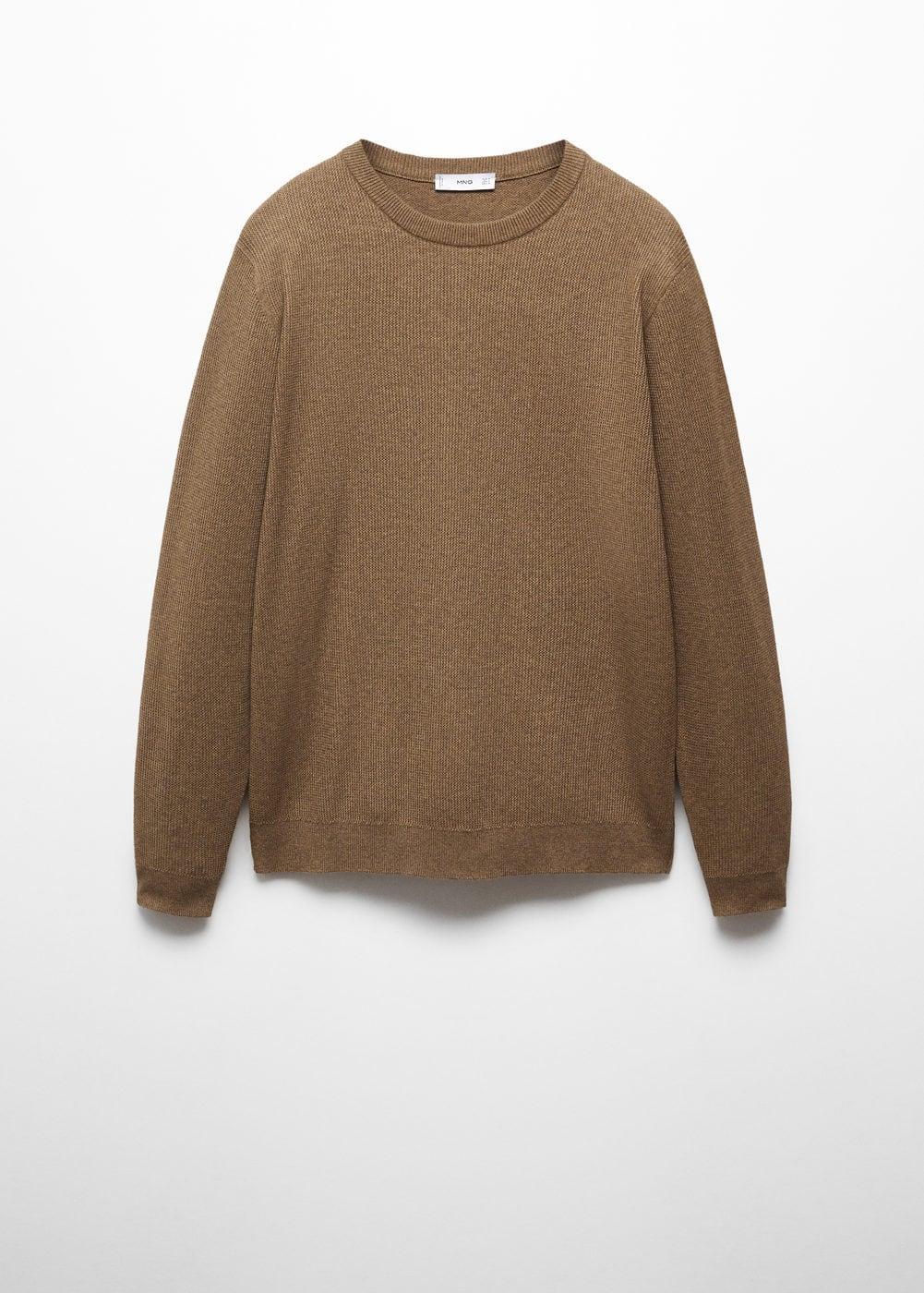 MANGO MAN - Structured cotton sweater mink greyMen Product Image