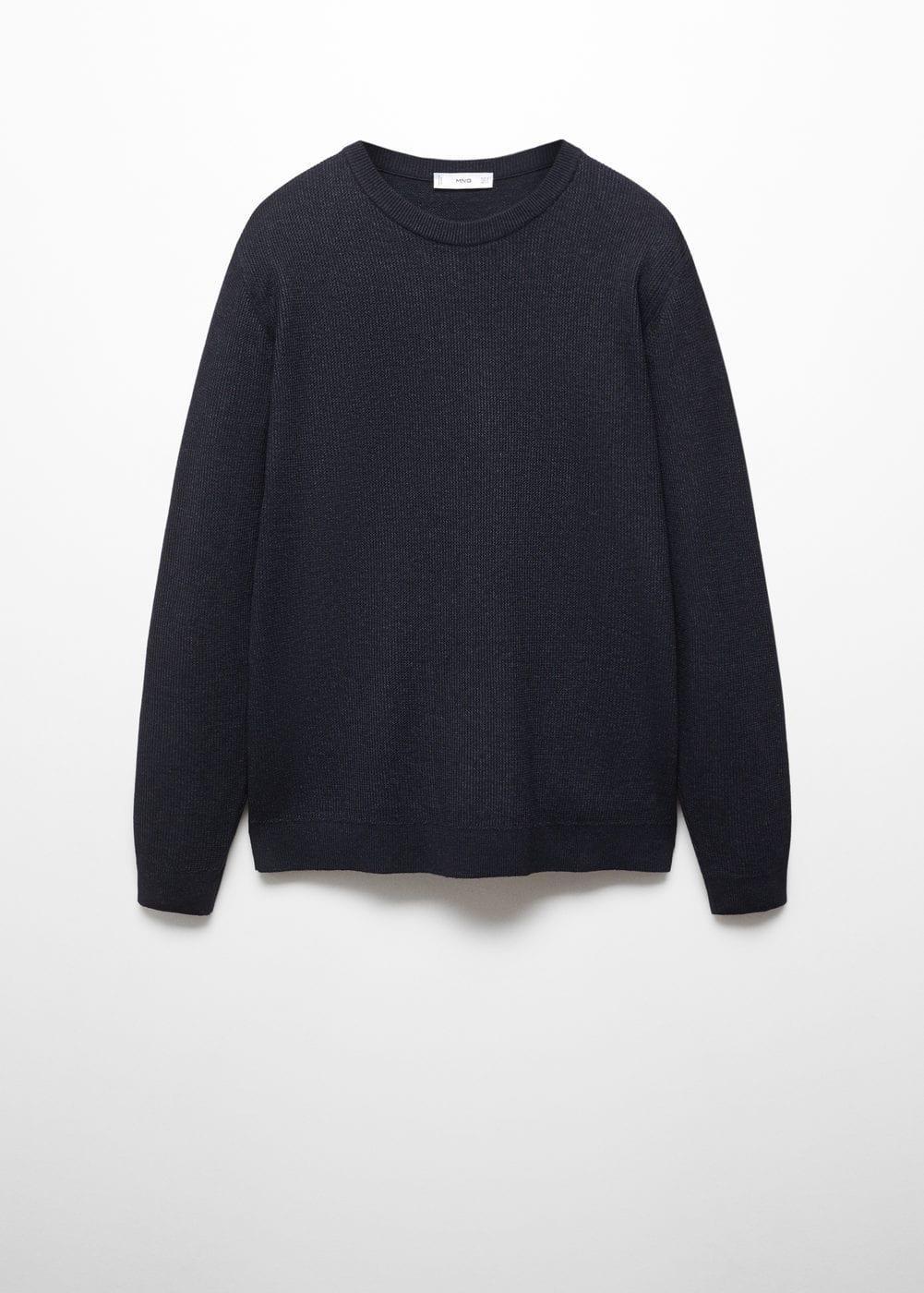 MANGO MAN - Structured cotton sweater dark navyMen Product Image