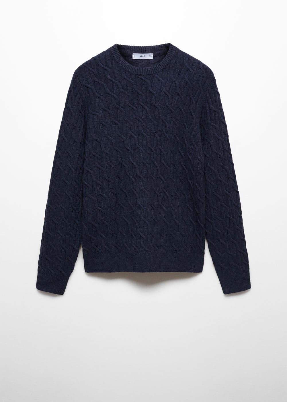 MANGO MAN - Braided knitted sweater dark navyMen Product Image