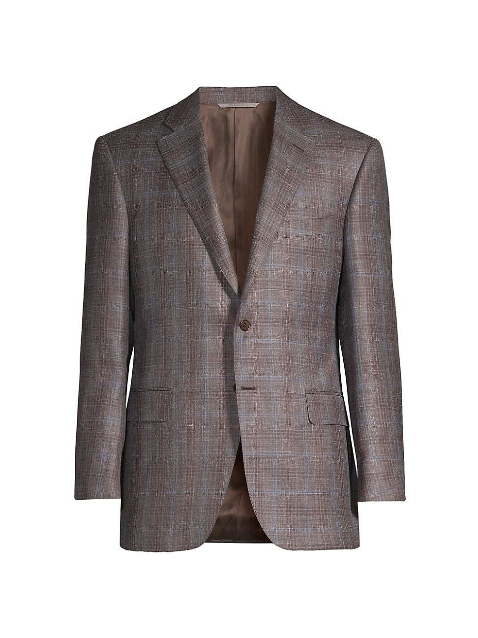 Mens Plaid Wool-Blend Blazer Product Image