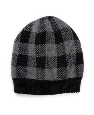 Mens MUK LUKS Heat Retainer Beanie, Silver Buffalo Check Product Image