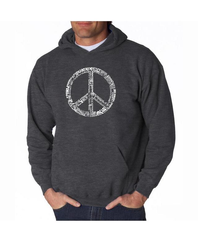 La Pop Art Mens Word Art Hoodie - Peace Sign in 77 Languages Product Image