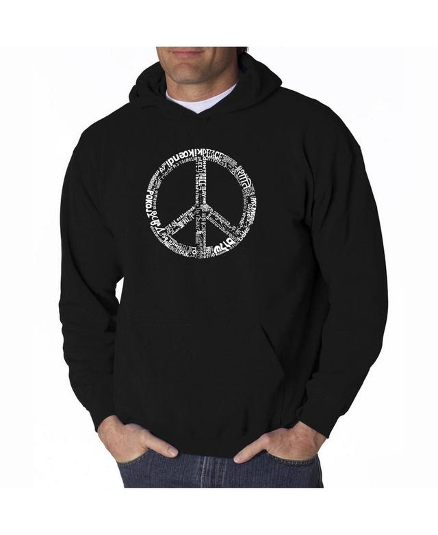 La Pop Art Mens Word Art Hoodie - Peace Sign in 77 Languages Product Image