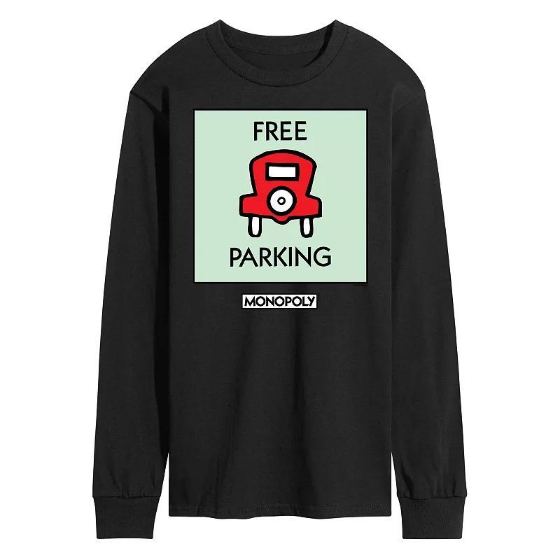 Mens Monopoly Free Parking Long Sleeve Graphic Tee Product Image