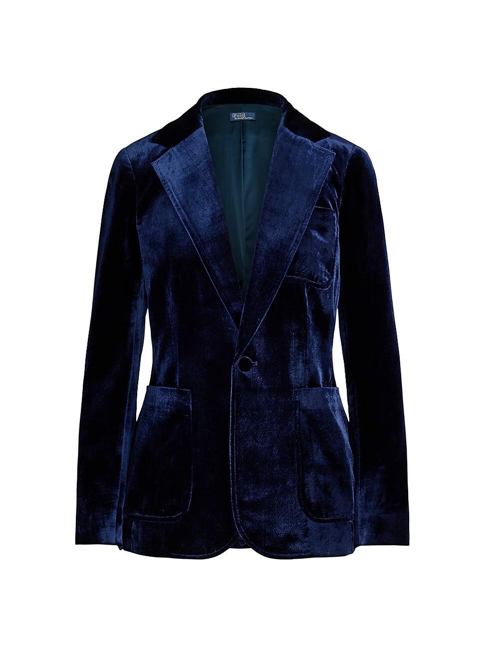 Womens Velvet Single-Breasted Blazer product image