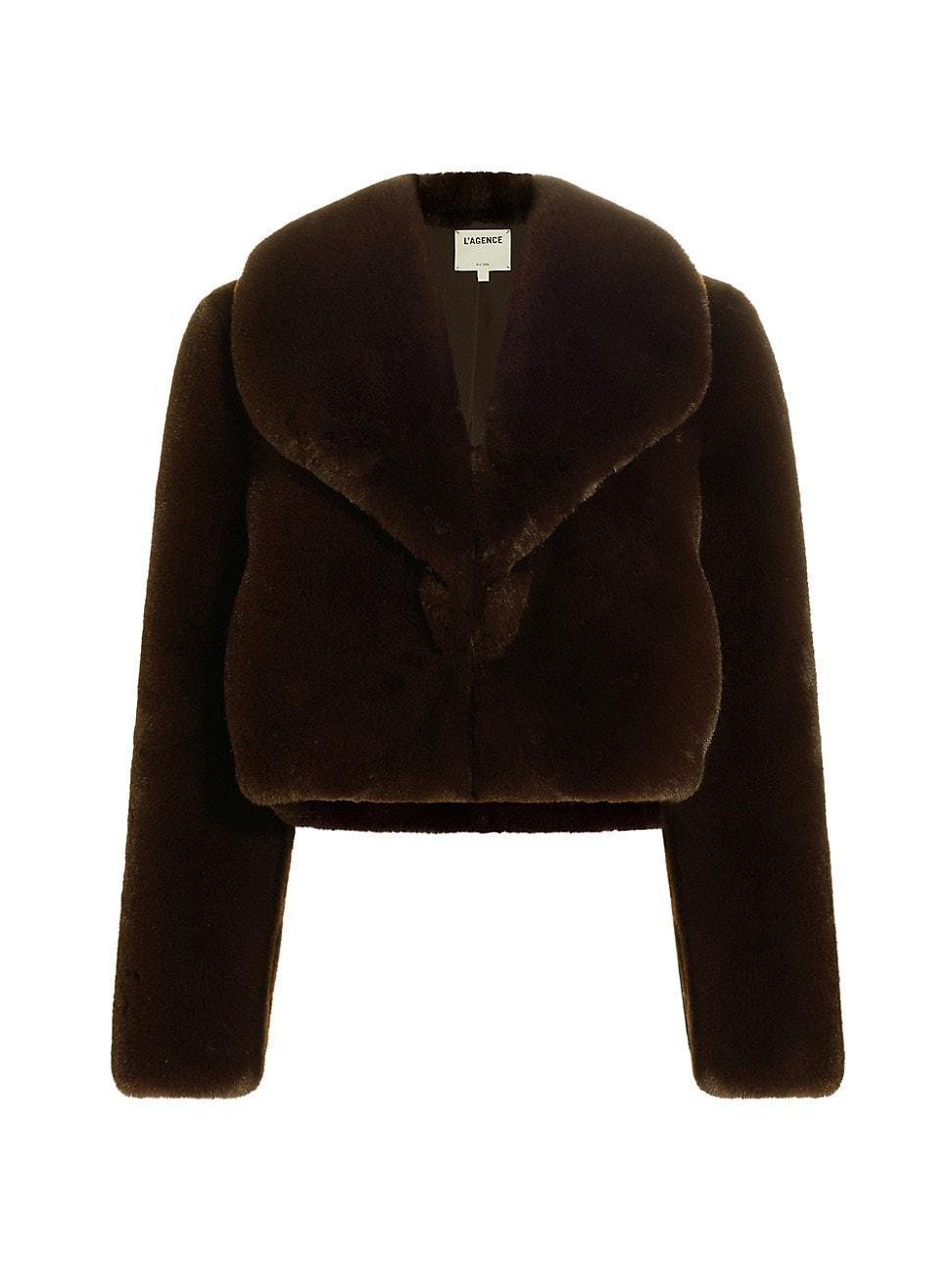 Womens Davy Faux Fur Crop Jacket Product Image