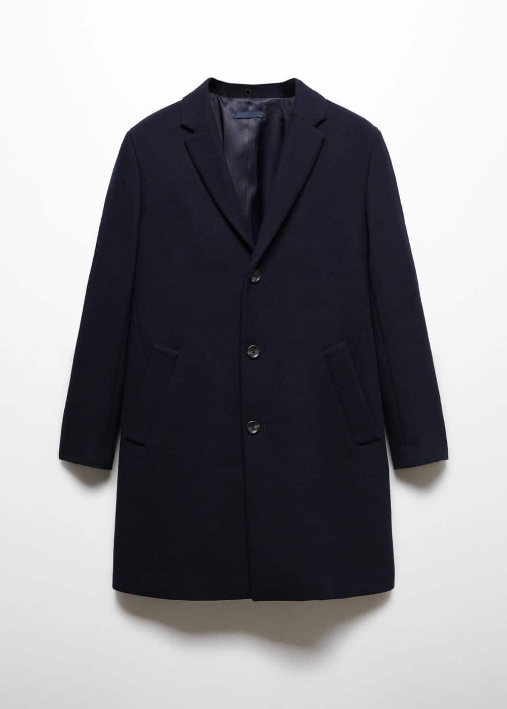 MANGO MAN - Wool coat with detachable collar dark navyMen Product Image