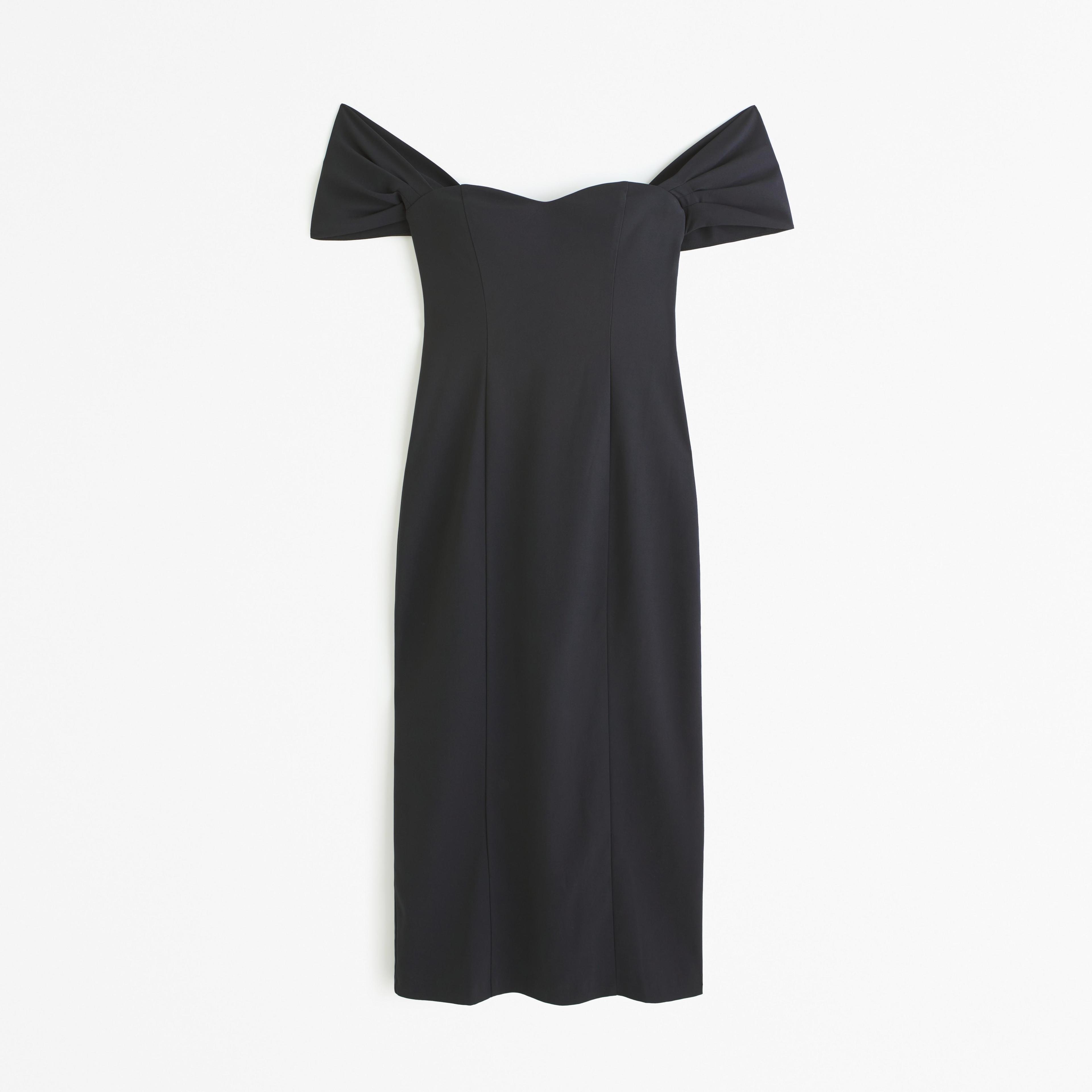 Clean Off-The-Shoulder Midi Dress Product Image