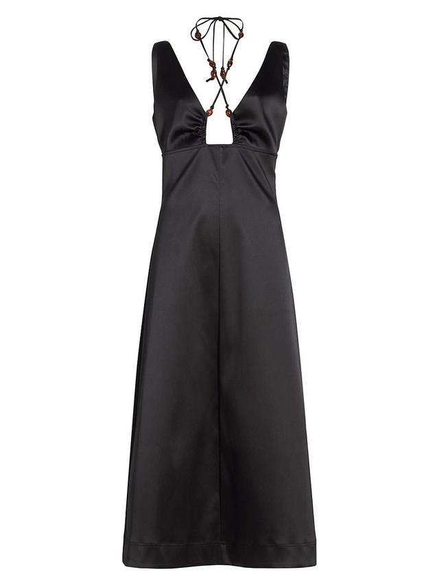 Womens Satin Halter Dress Product Image