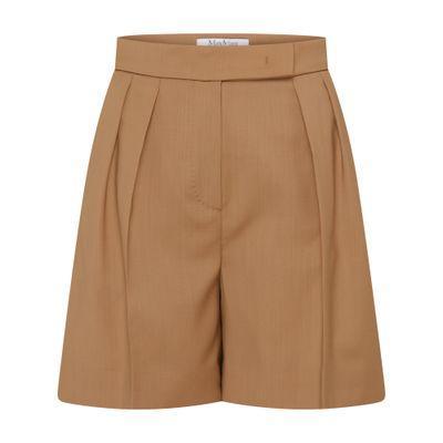 Amato Tailored Wool Blend Shorts In Brown Product Image