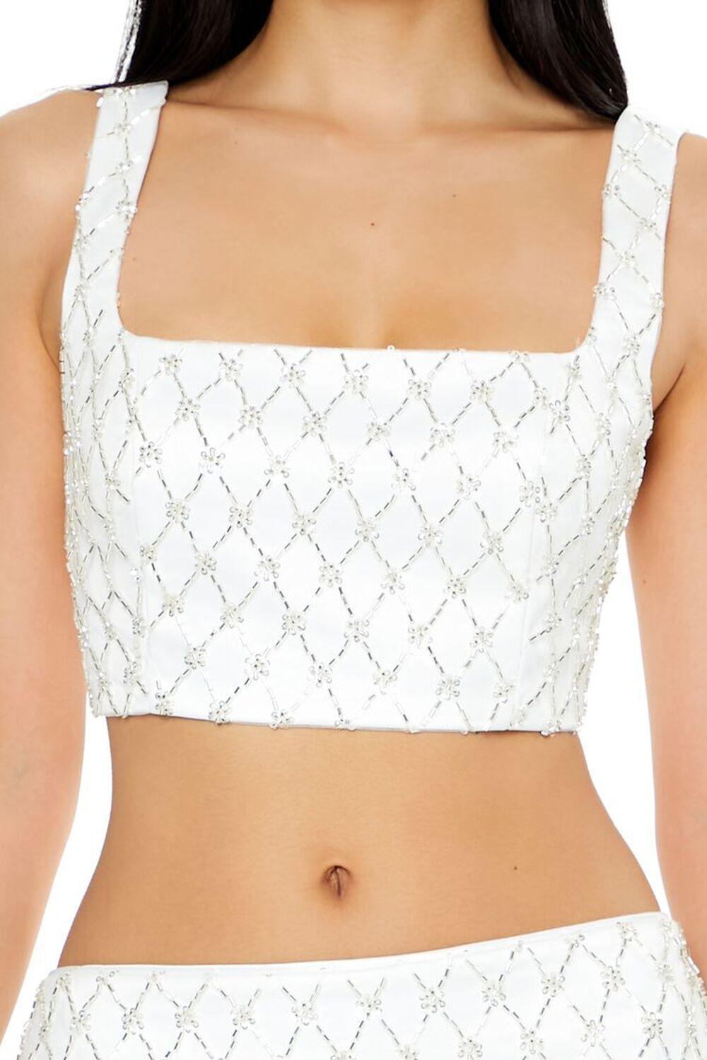 Beaded Lattice Crop Top | Forever 21 Product Image