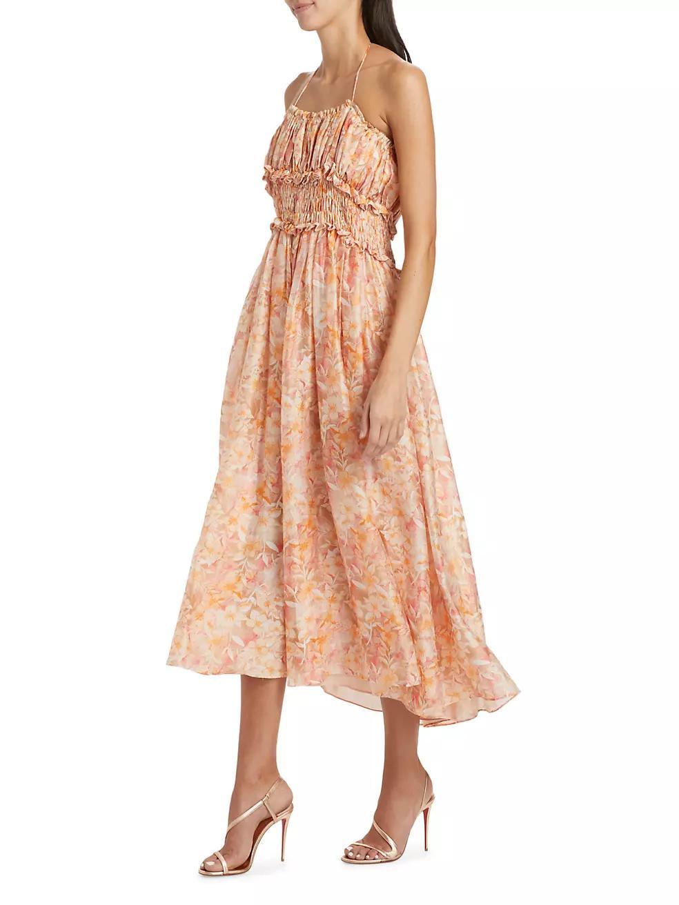 Malese Floral Shirred Midi-Dress Product Image