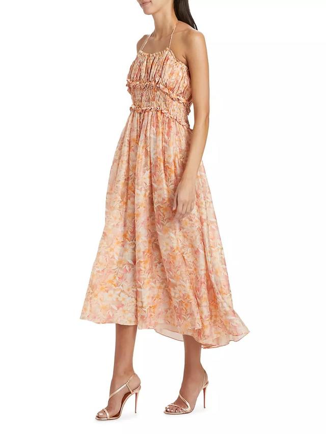 Malese Floral Shirred Midi-Dress Product Image