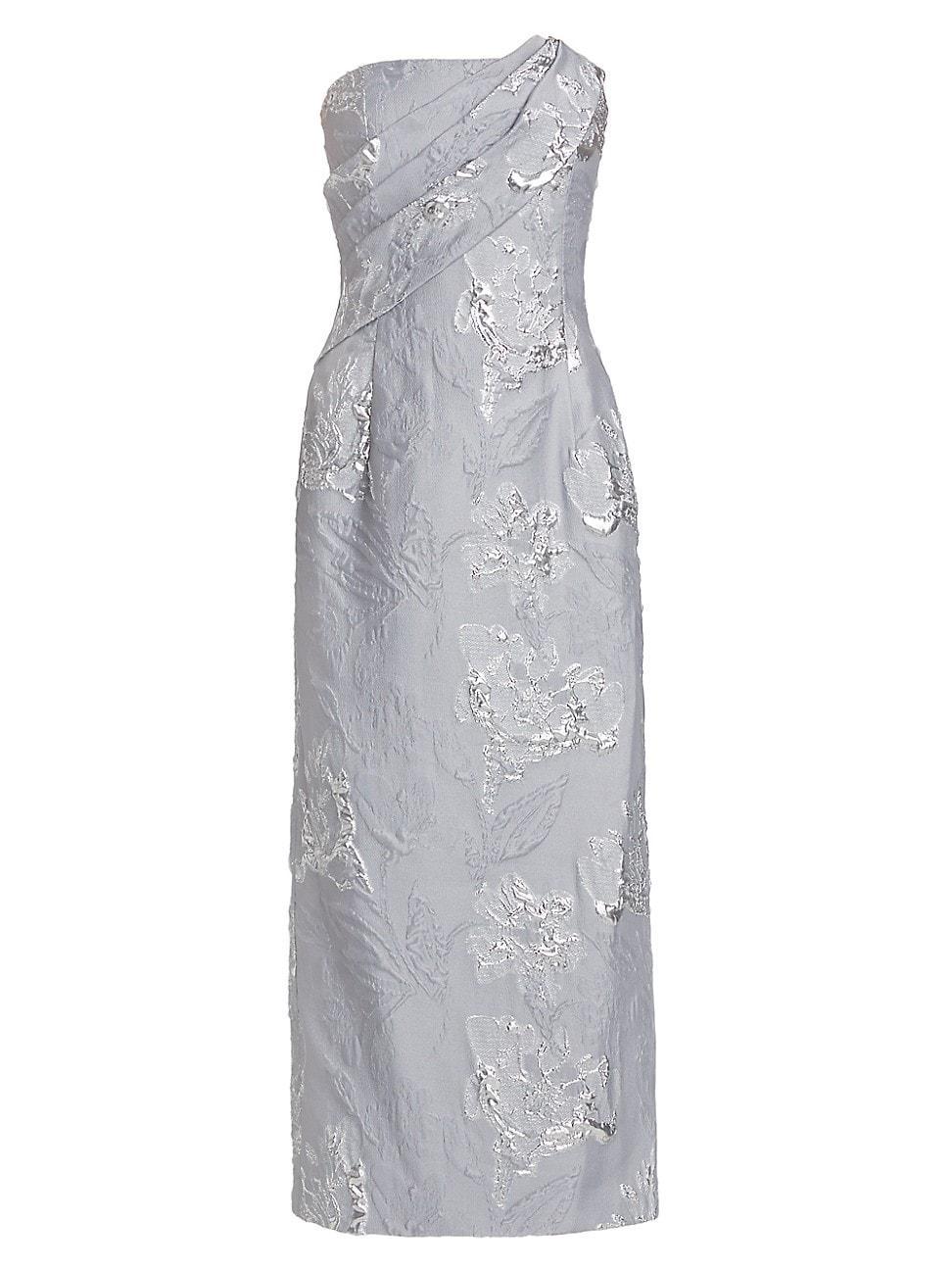 Womens Jacqueline Floral Jacquard Midi-Dress Product Image