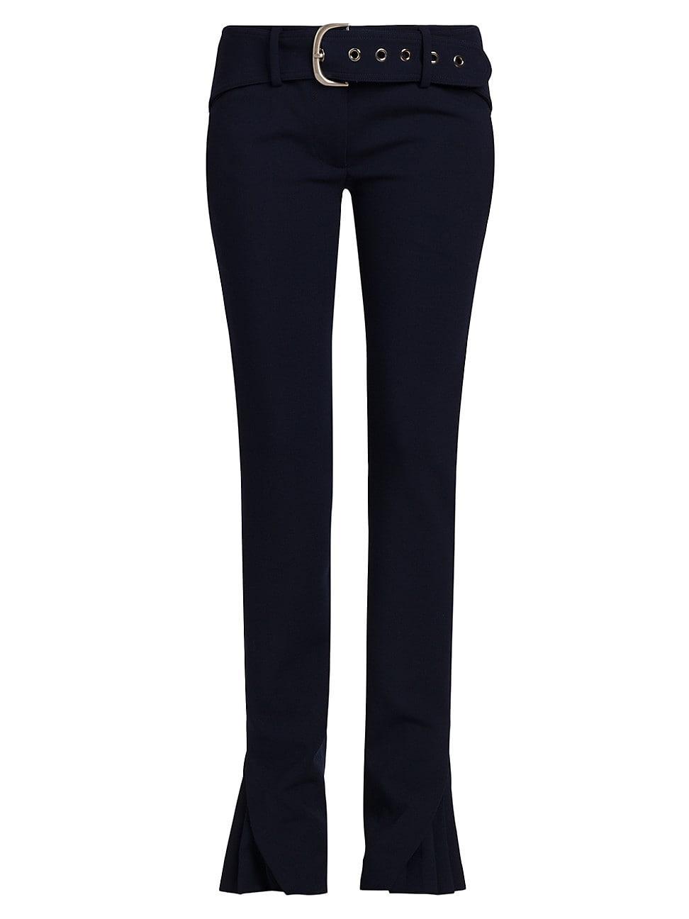 Womens Belted & Pleated-Insert Trousers Product Image