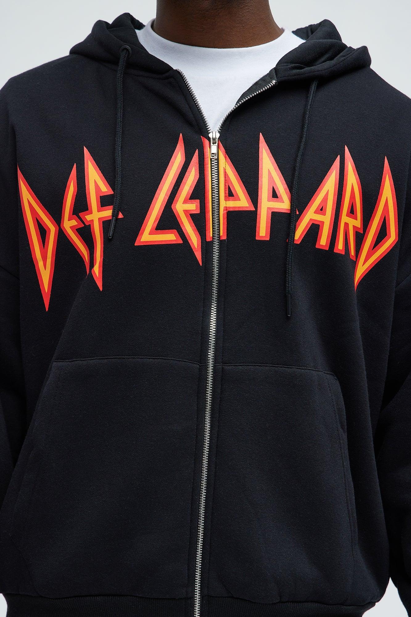 Def Leppard Zip Up Hoodie - Black Product Image