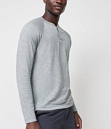 Faherty Cloud Heather Long Sleeve Henley T Product Image